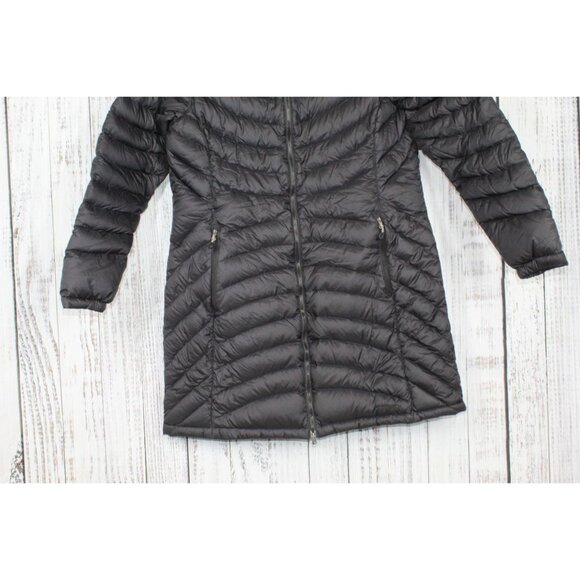 LL Bean Ultralight 850 Down Hooded Coat Three-Quarter Length Black L - Picture 3 of 11